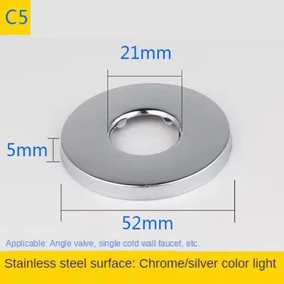2Pcs Stainless Steel Faucet Decorative Cover – 1/2" & 3/4" Water Pipe Connector Heightening Valve Panel for Kitchen & Shower Faucet Accessories
