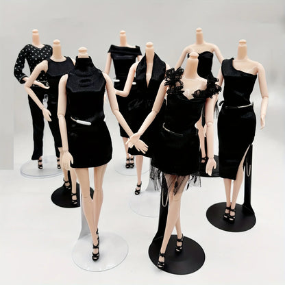 Fashion Black Dress for 11.5in/30cm 1/6 Doll – Clothes Only with Free Pair of Shoes