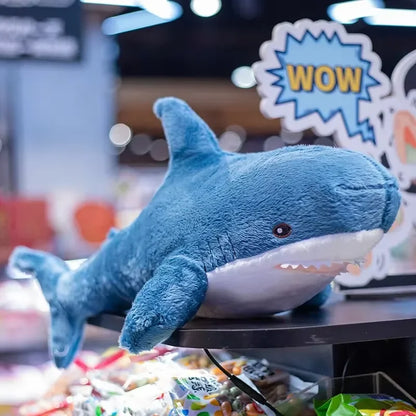Shark Plush Toy Pillow - Soft Stuffed Sea Animal Birthday Gift and Cute Room Decor for Kids