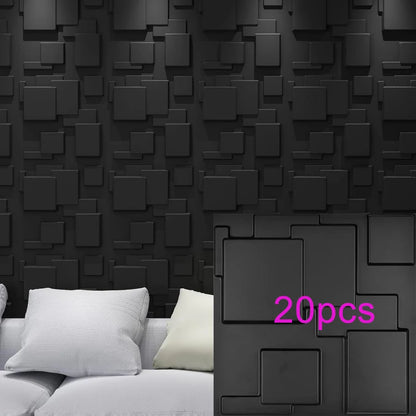 KUUJOJO 3D Textured Wall Panels – Indoor Wall Decoration for Living Room, Bedroom, Hotel, Office, Tape