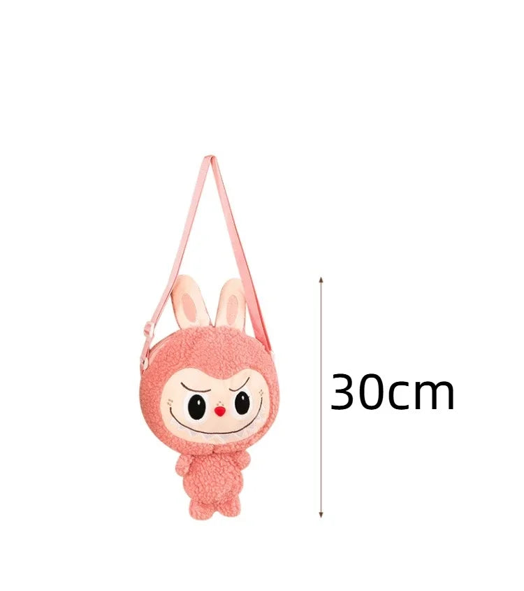 30cm Labubu Cartoon Cute Doll Backpack – Shoulder Crossbody Toy Pouch for Outdoor Travel, Christmas Gift