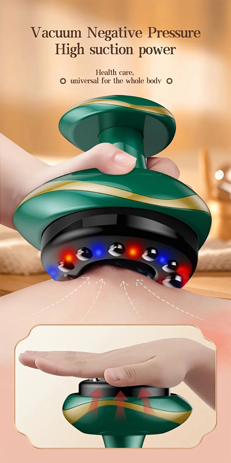 Electric Meridian Massage Brush – Full Body Cupping & Scraping Massager for Abdomen & Back Relief at Home