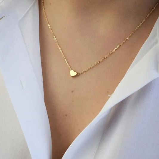 New Minimalist Clavicle Necklace for Women - Tiny Heart LOVE Necklace, Dainty Fashion Jewelry for Beach & Summer Collares Bijoux