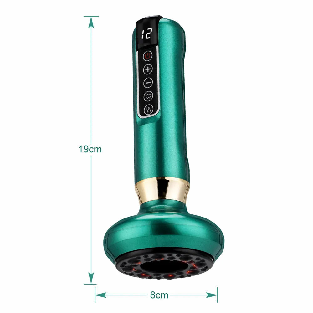 12/6 Levels Intelligent Vacuum Cupping Massager – Negative Pressure Heating Wireless Scraping Apparatus for Meridian Relaxation