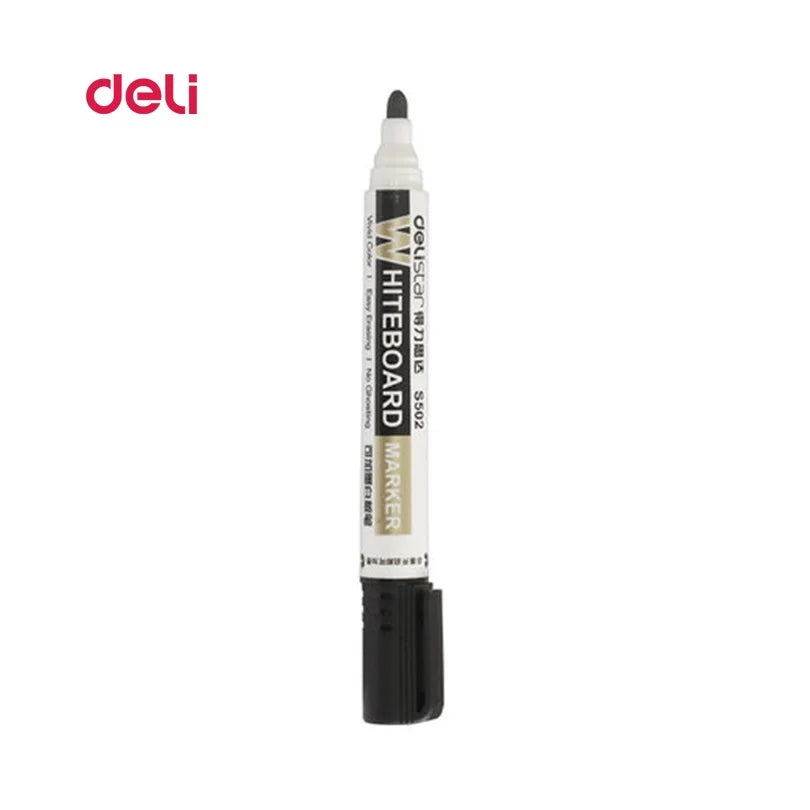 Deli Erasable Whiteboard Marker Pen Set – Dry Erase Office Marker with Ink Bottle, Blue/Black/Red for Whiteboard & Blackboard