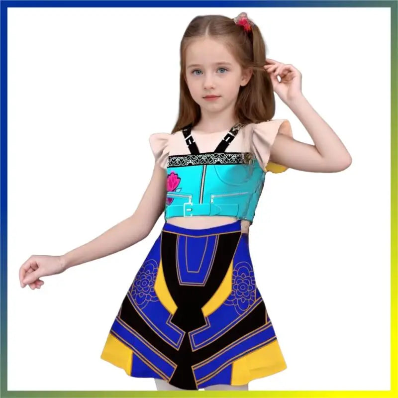 Halloween Zoey, Mira, Rumi Cosplay Costume – Colorful Demon Hunters Flying Sleeve Dress for Girls, Movie K-Pop Idol Role-Play