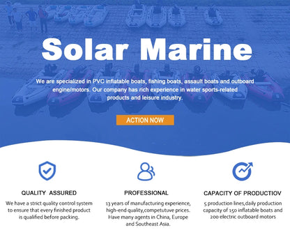 Solarmarine 2M Inflatable Boat – 2-Person PVC Fishing Kayak Canoe with Free Accessories for Surfing & Drifting