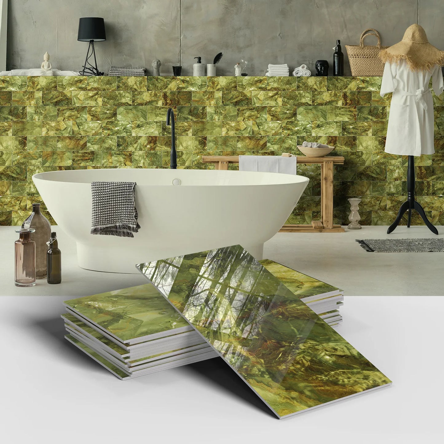 16PCS Marble Pattern Wall Stickers - Waterproof Oil-Proof PET Foam Kitchen Backsplash & Decorative Wallpaper Panels