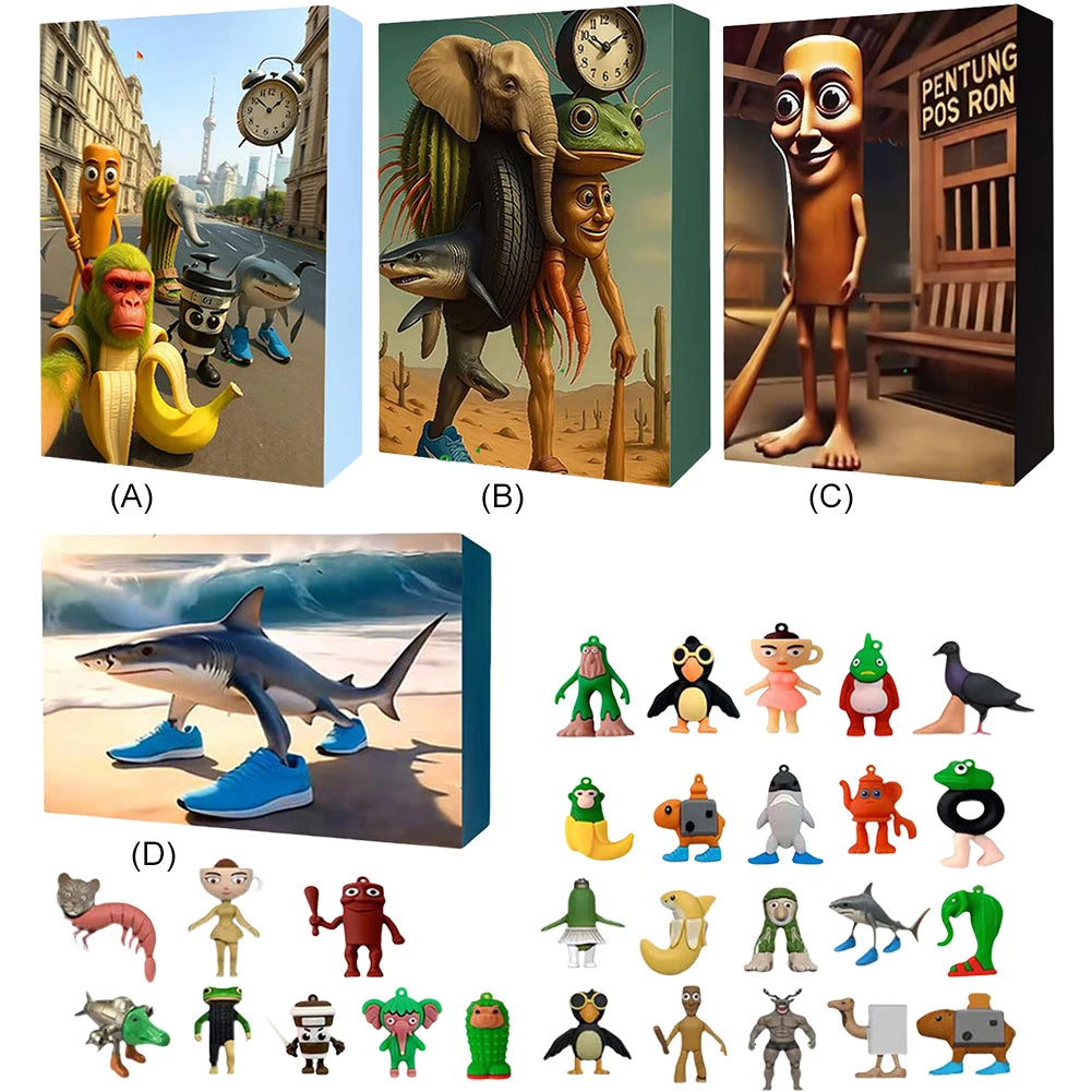3D Tung Sahur Advent Calendar – 24-Day Mini Figure Countdown Collection & Decoration