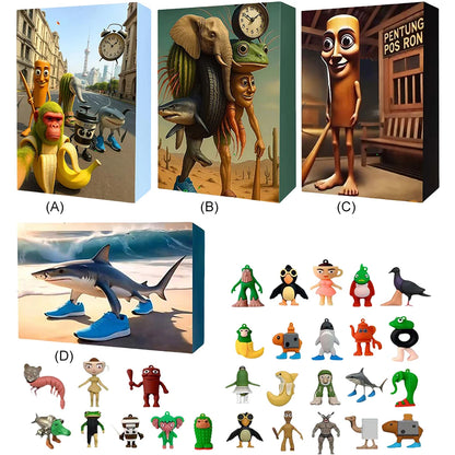 3D Tung Sahur Advent Calendar – 24-Day Mini Figure Countdown Collection & Decoration