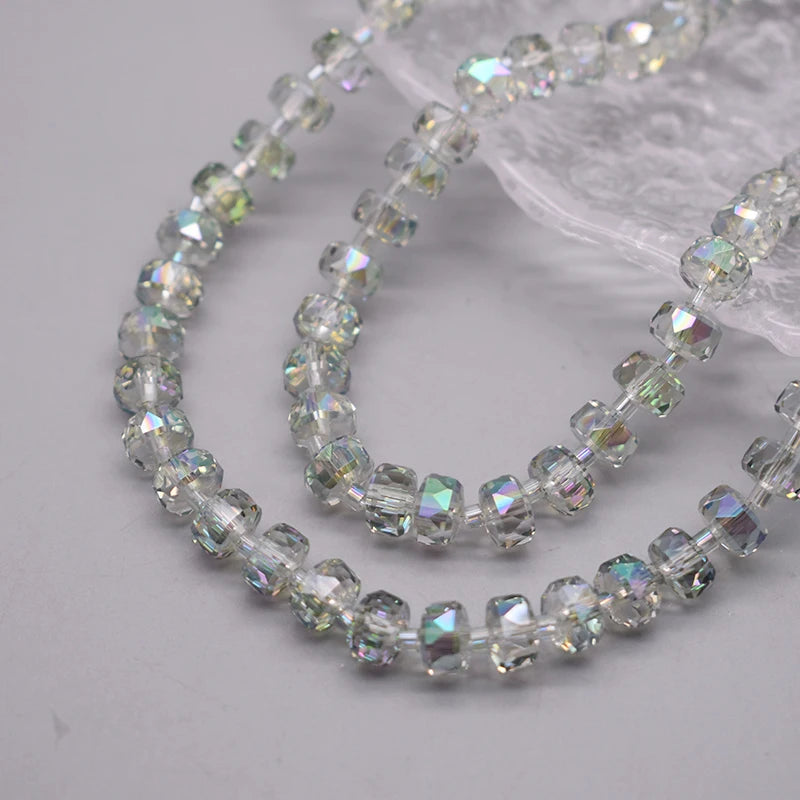 8mm Crystal Glass Beads Set - 30PCS Color Wheel Faceted Round Loose Beads for DIY Jewelry Making & Bracelets