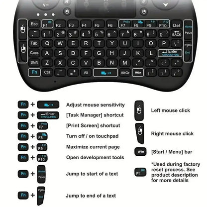 I8 2.4G Mini Wireless Keyboard – Air Mouse Touchpad Remote for Android TV Box, PC & Smart TV