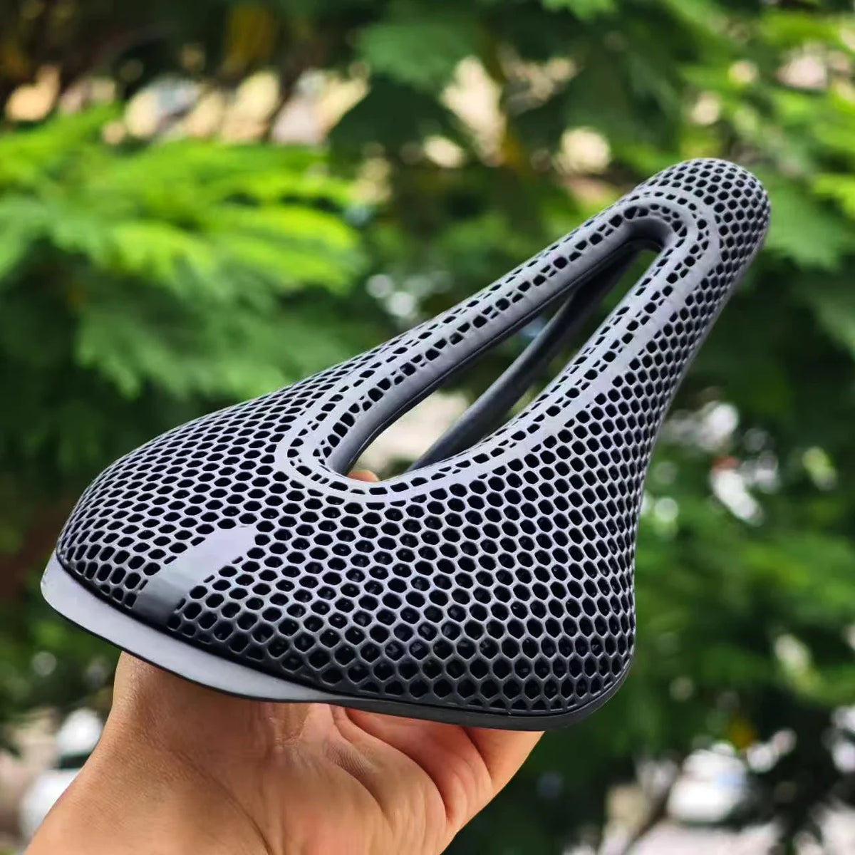 GOLDIX 3D Printed Carbon Bicycle Saddle - Ultralight Breathable Honeycomb Seat for MTB & Road Racing