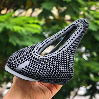 GOLDIX 3D Printed Carbon Bicycle Saddle - Ultralight Breathable Honeycomb Seat for MTB & Road Racing