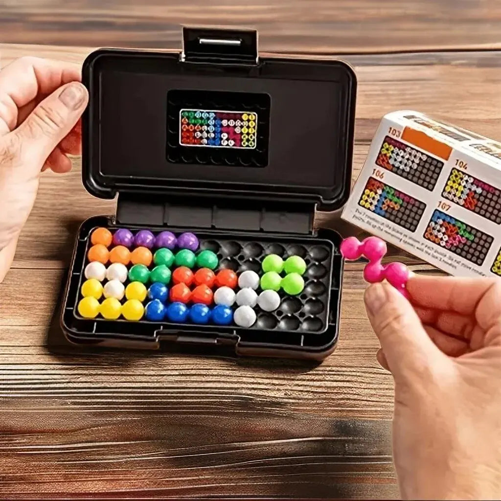 120 Challenges 3D IQ Puzzle Game – Classic Pyramid Logic Board for Kids, Montessori Bead Brain Teaser