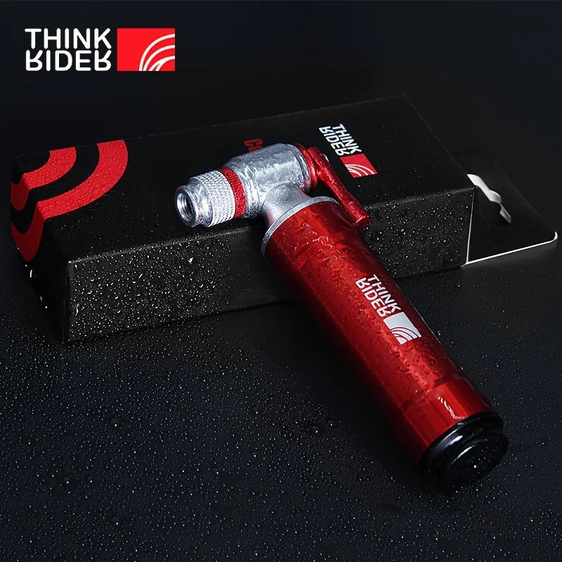 ThinkRider Mini CO2 Bike Pump - Aluminum Bicycle Inflator with Schrader & Presta Adapter