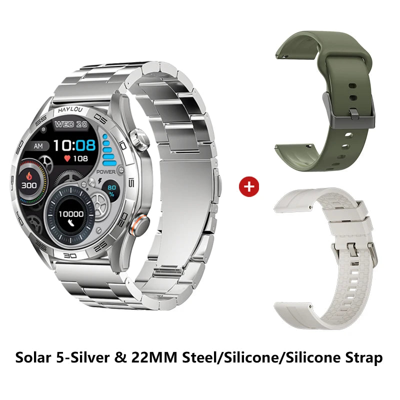 HAYLOU Solar 5 Smartwatch — 1.58" AMOLED, Voice Calling, 24H Health & Sports Tracker for Men