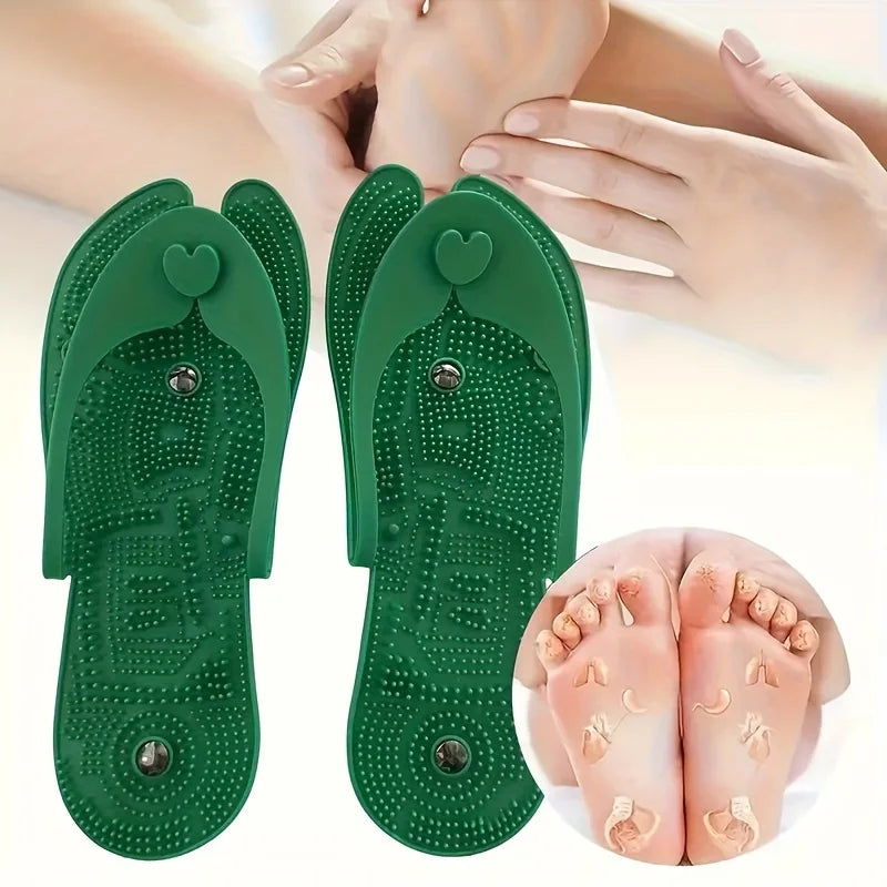 Portable Silicone Acupressure Foot Massage Slippers – Pain Relief & Circulation Boost
