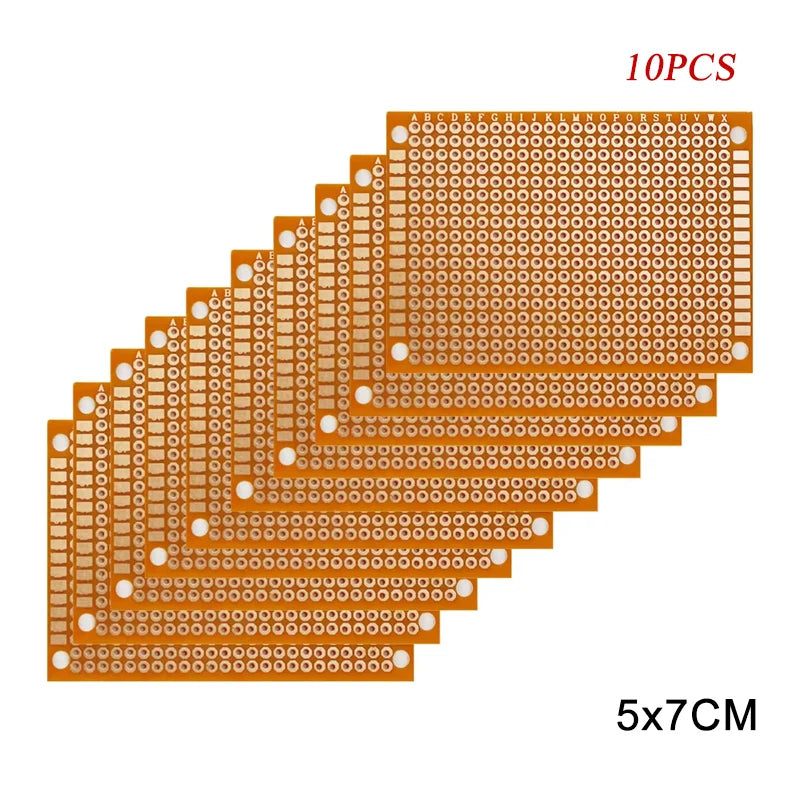 10PCS 5x7CM PCB Prototype Boards - Single Sided Universal Circuit Boards for DIY Electronics Projects