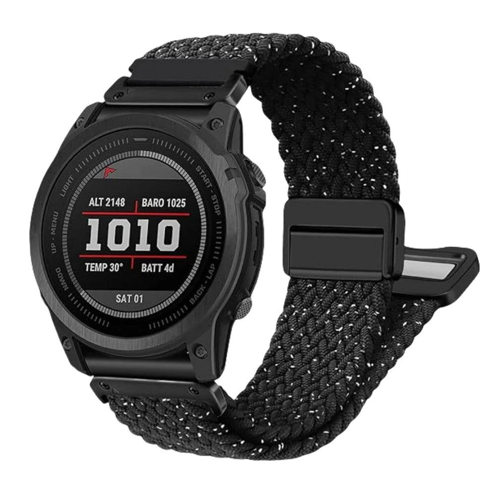 Elastic Nylon Quick Fit Strap for Garmin — 22mm & 26mm Enduro 2 Wristband for Fenix 5/5X Plus/6/6X Pro/7/7X Pro, Tactix 7 Pro