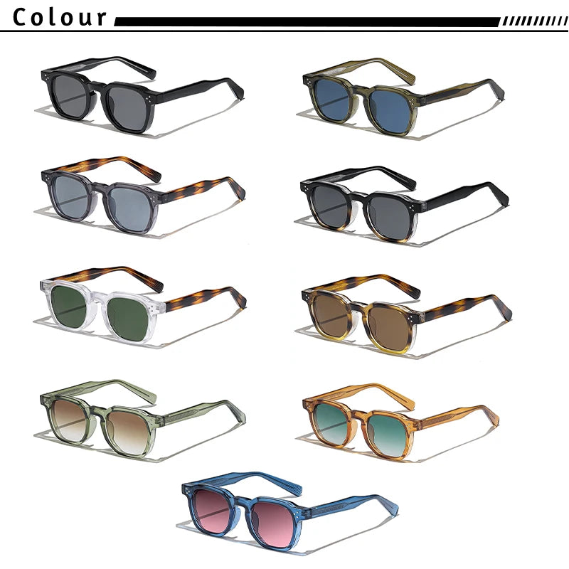 CATERSIDE Retro Punk Square Sunglasses – 2-Piece Fashion Set for Men & Women, Party & Festival Gift Glasses