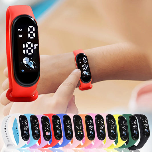 Kawaii Kids Smart Watch – Waterproof Digital Sports Watch for Boys & Girls with Silicone Strap
