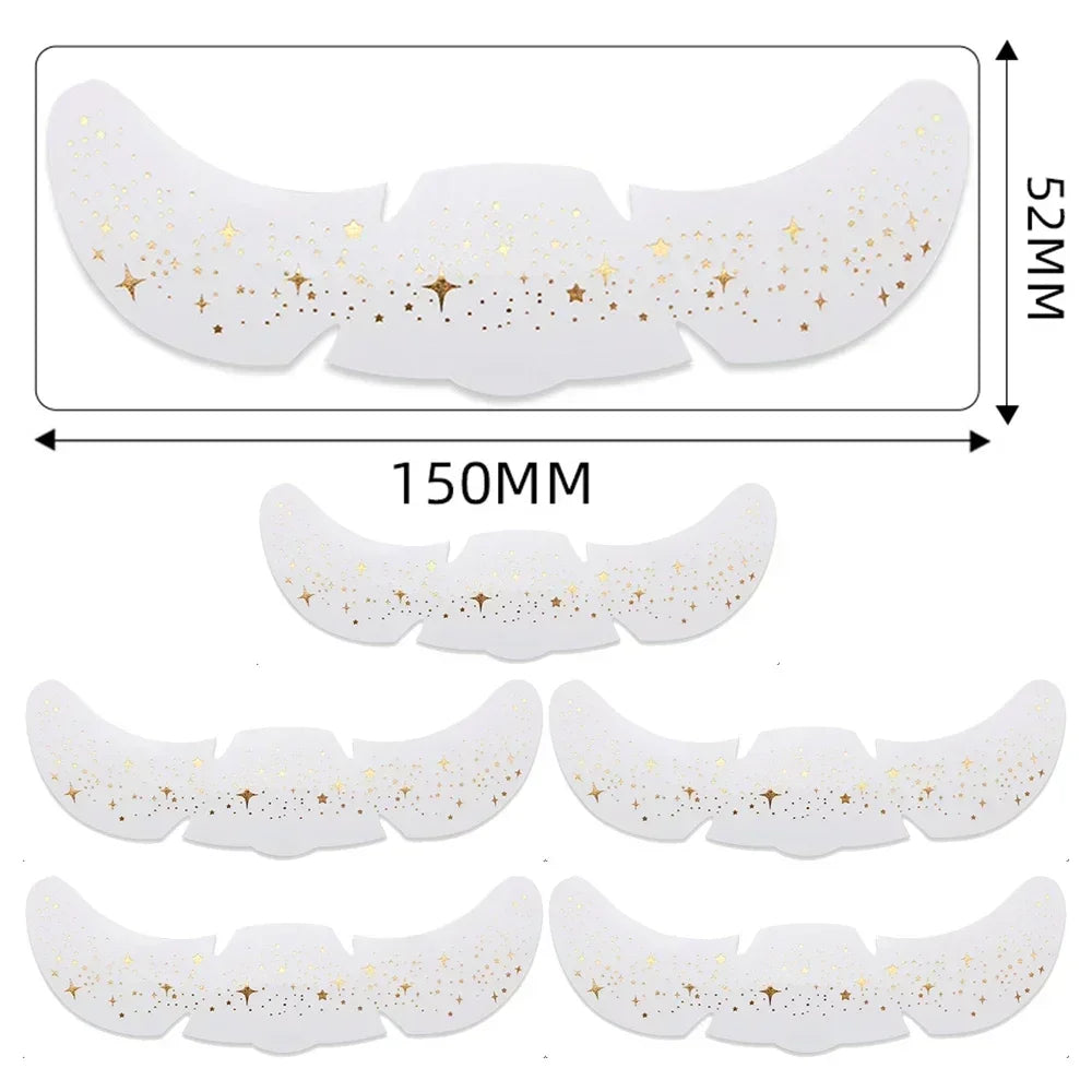 6pcs Hot Stamping Freckles Makeup Patches – Metallic Gold & Silver Temporary Tattoo Stickers for Face