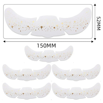 6pcs Hot Stamping Freckles Makeup Patches – Metallic Gold & Silver Temporary Tattoo Stickers for Face
