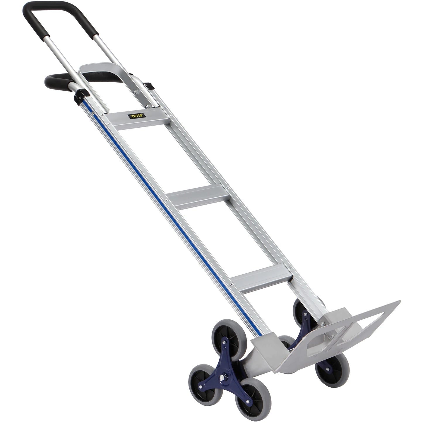VEVOR Heavy Duty Stair Climbing Cart Trolley - Folding 550/375/220lbs Dual Handle Truck Frame for Warehouse & Airport Use   2/2