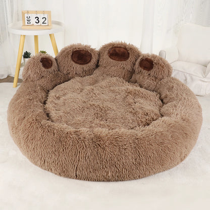 Fluffy Winter Dog Bed for Small & Large Dogs and Cats – Warm Plush Pet Sofa Bed with Cozy Blanket Basket