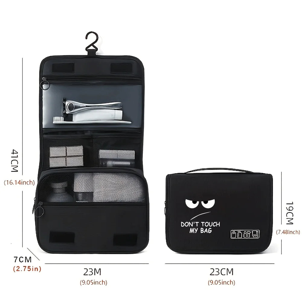 Cartoon Eye Portable Makeup Bag – Unisex Cosmetic Organizer & Toiletry Hanging Pouch for Travel, Shaving & Makeup Storage