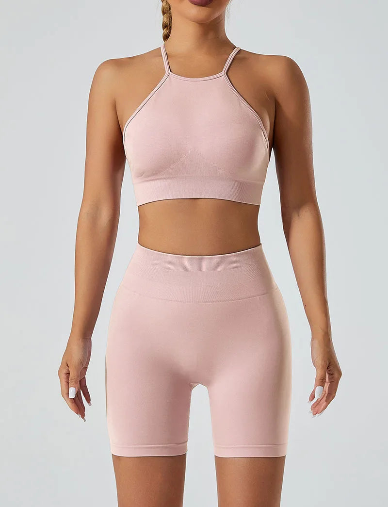 Women’s Shockproof Fitness Sports Bra – Push-Up Crop Top for Gym, Yoga & Workout