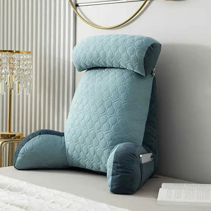 Triangle Reading Pillow – Cooling Latex Wedge Cushion, Removable & Washable Backrest for Sofa & Bed