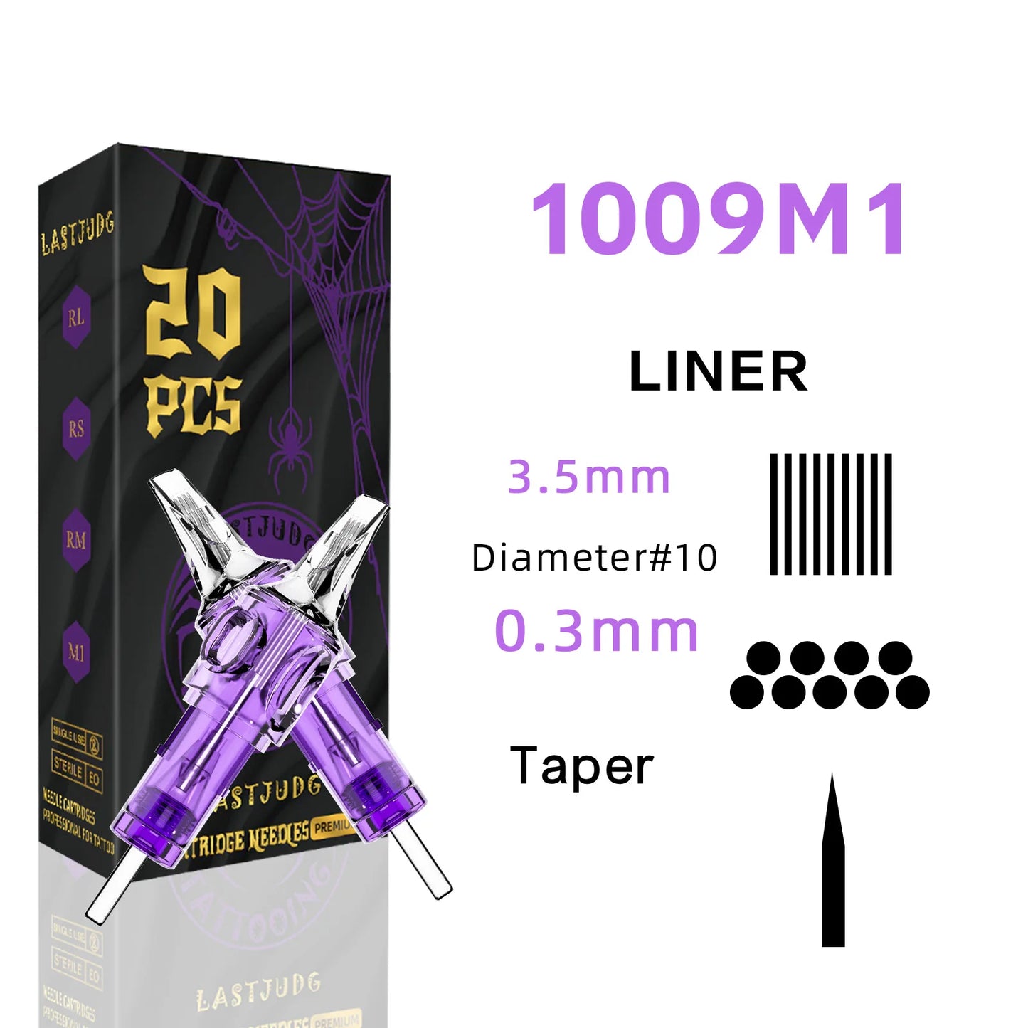 LASTJUDG 20PCS Disposable Tattoo Cartridge Needles – RL RS M1 RM for Permanent Makeup & Tattoo Pen