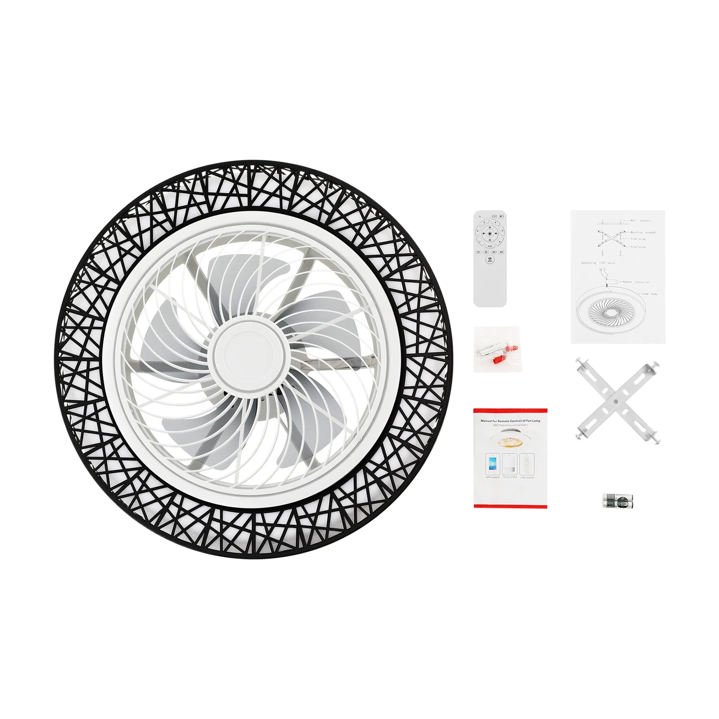 18.5-Inch Ceiling Fan Light - 6-Speed LED Lamp with 3 Color Temperatures, Remote Control, Timer & Reversible Rotation