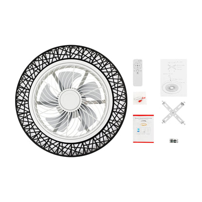 18.5-Inch Ceiling Fan Light - 6-Speed LED Lamp with 3 Color Temperatures, Remote Control, Timer & Reversible Rotation