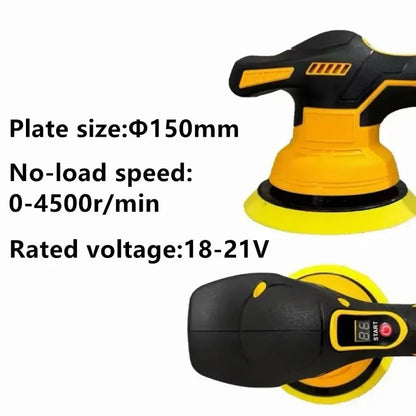 Cordless Electric Car Polisher Compatible with DeWALT 20V Battery – 8-Speed Auto Detailing Machine for Waxing, Sanding & Polishing Power Tool