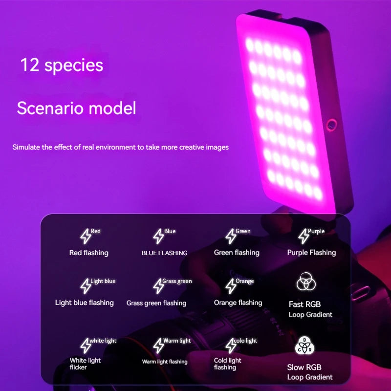 Mini Rechargeable M140 RGB Camera Fill Light - Portable LED Selfie & Live Broadcast Light for Mobile Photography