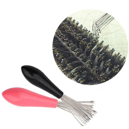 2PCS Hair Brush Cleaner - Plastic Handle Cleaning Brush for Embedded Comb and Beauty Tools