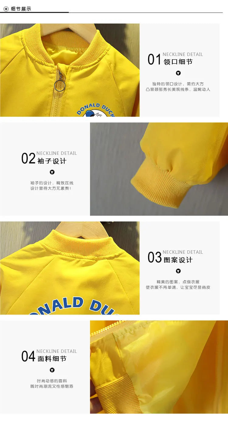 Spring Cartoon Mickey Mouse Hooded Jacket – Baby Boys & Girls Sweatshirt Windbreaker Coat for Kids Ages 1-6 Years