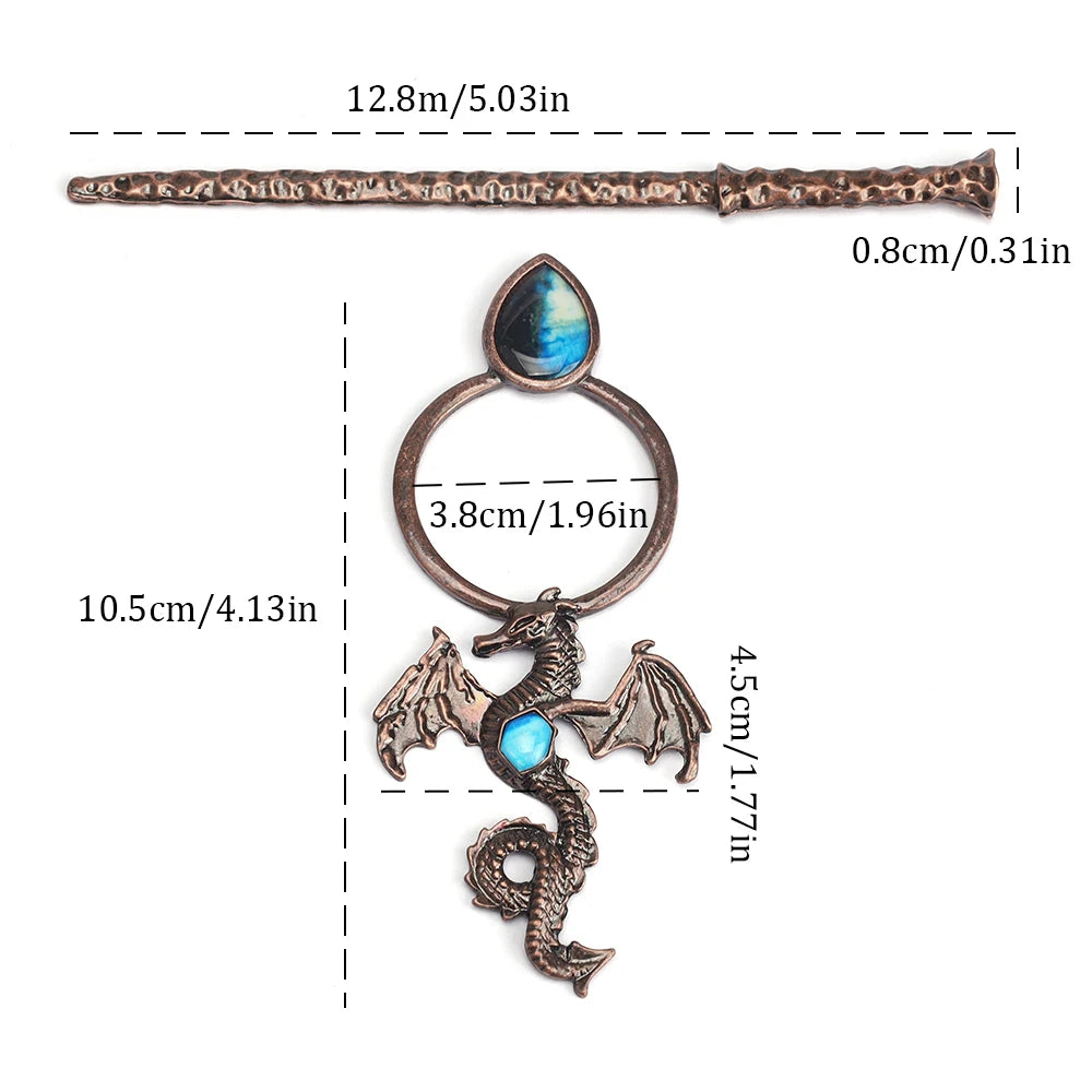 Vintage Viking Dragon Hair Accessory - Gothic Punk Headwear for Women & Cosplay