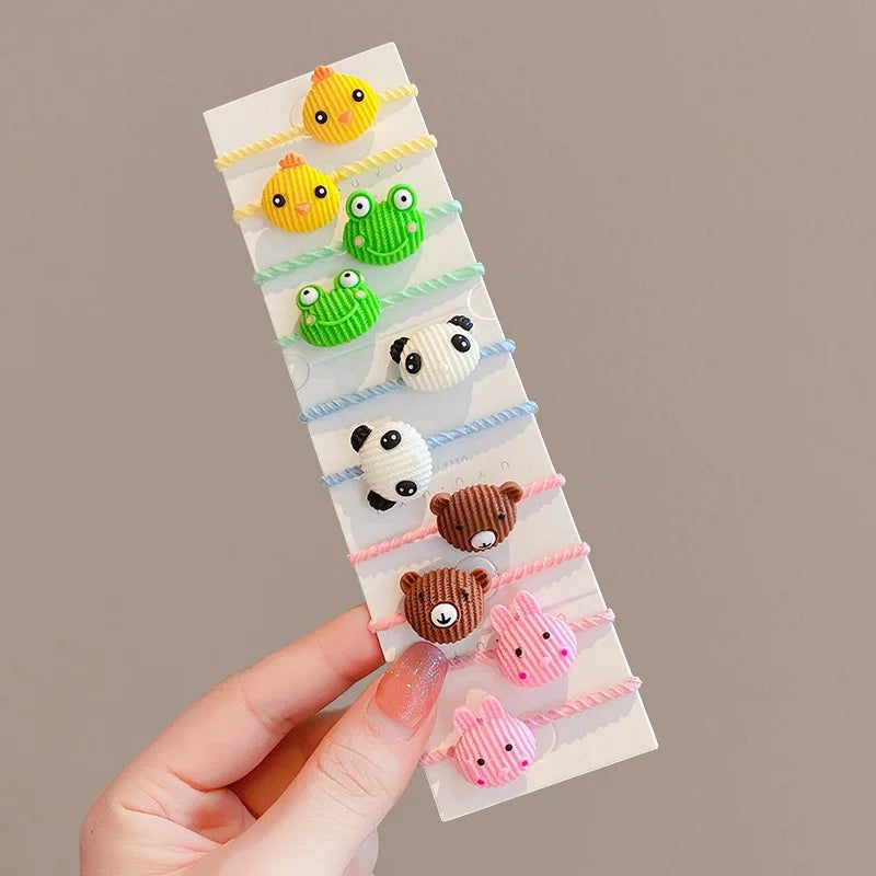10/40PCS Cute Flower Hair Accessories - Elastic Hair Bands and Colorful Hair Rings for Girls, Birthday Parties, and Everyday Wear