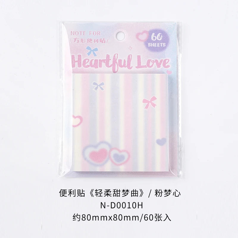 60PCS Kawaii Message Memo Paper Set - DIY Scrapbook Background Sheets for School, Office & Handmade Crafts