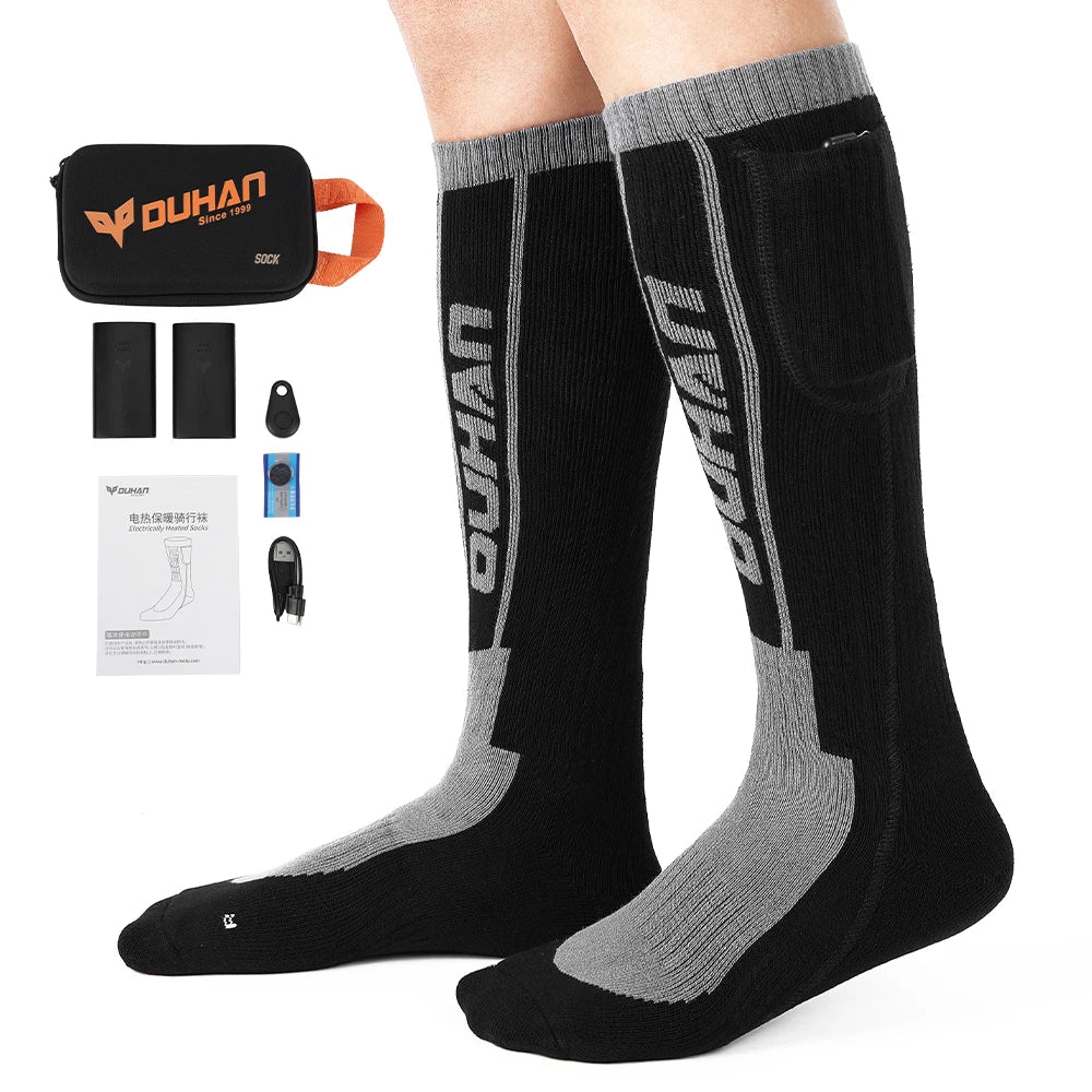 Electric Heated Socks with Remote – Rechargeable Thermal Warmers for Skiing, Snowboarding & Hiking