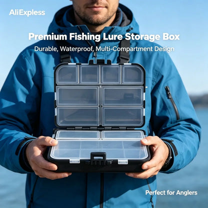 Double-Sided Fishing Tackle Box - Portable Multifunctional Organizer for Bait, Hooks & Fishing Gear