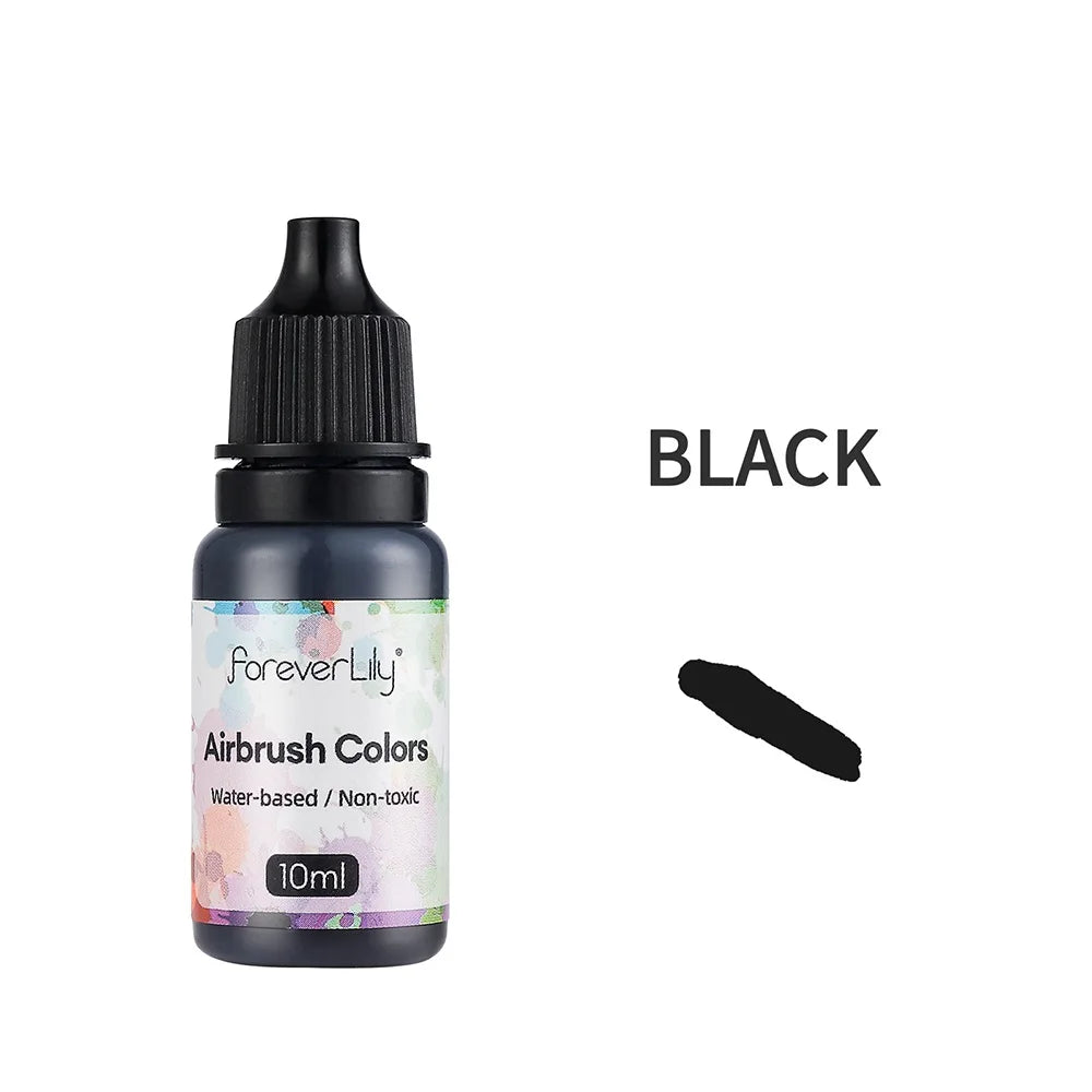 12pcs Airbrush Nail Ink Paint Set – Colorful Nail Polish for Spray Gun, Stencil & Hollow Pattern Art Tools
