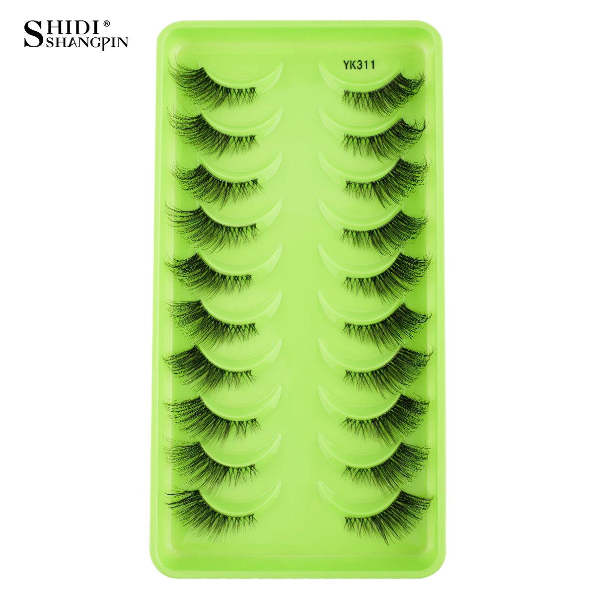 SHIDISHANGPIN 5/10 Pairs Cat Eye False Lashes – 3D Mink Half Lashes, Eyelash Extensions for Natural Makeup, Faux Cils Maquiagem