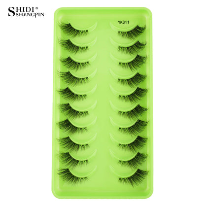 SHIDISHANGPIN 5/10 Pairs Cat Eye False Lashes – 3D Mink Half Lashes, Eyelash Extensions for Natural Makeup, Faux Cils Maquiagem