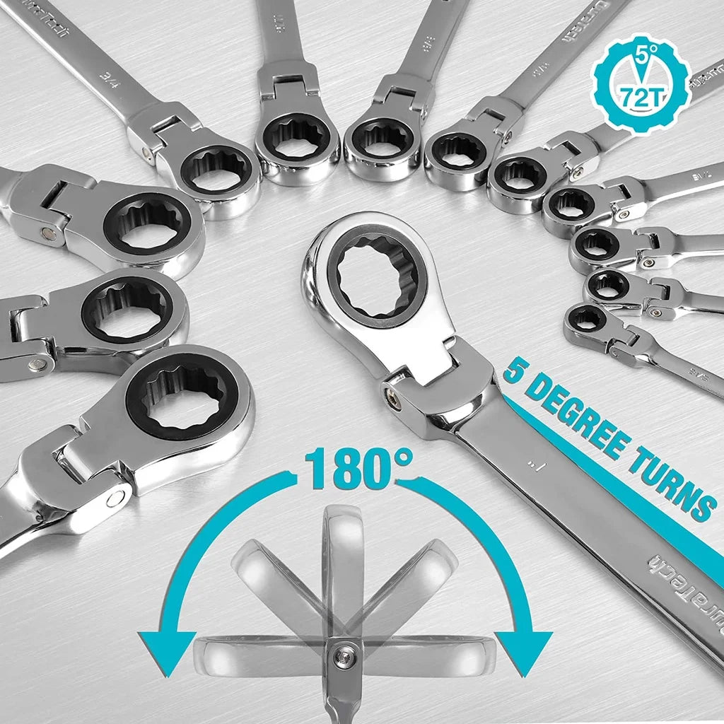 Professional Ratchet Wrench Set – Complete Socket & Flat Wrench Tool Kit for Automotive & Mechanical Repairs