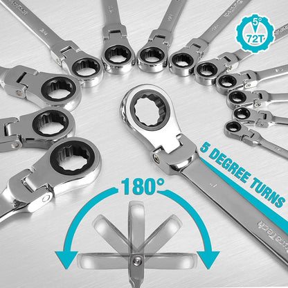 Professional Ratchet Wrench Set – Complete Socket & Flat Wrench Tool Kit for Automotive & Mechanical Repairs